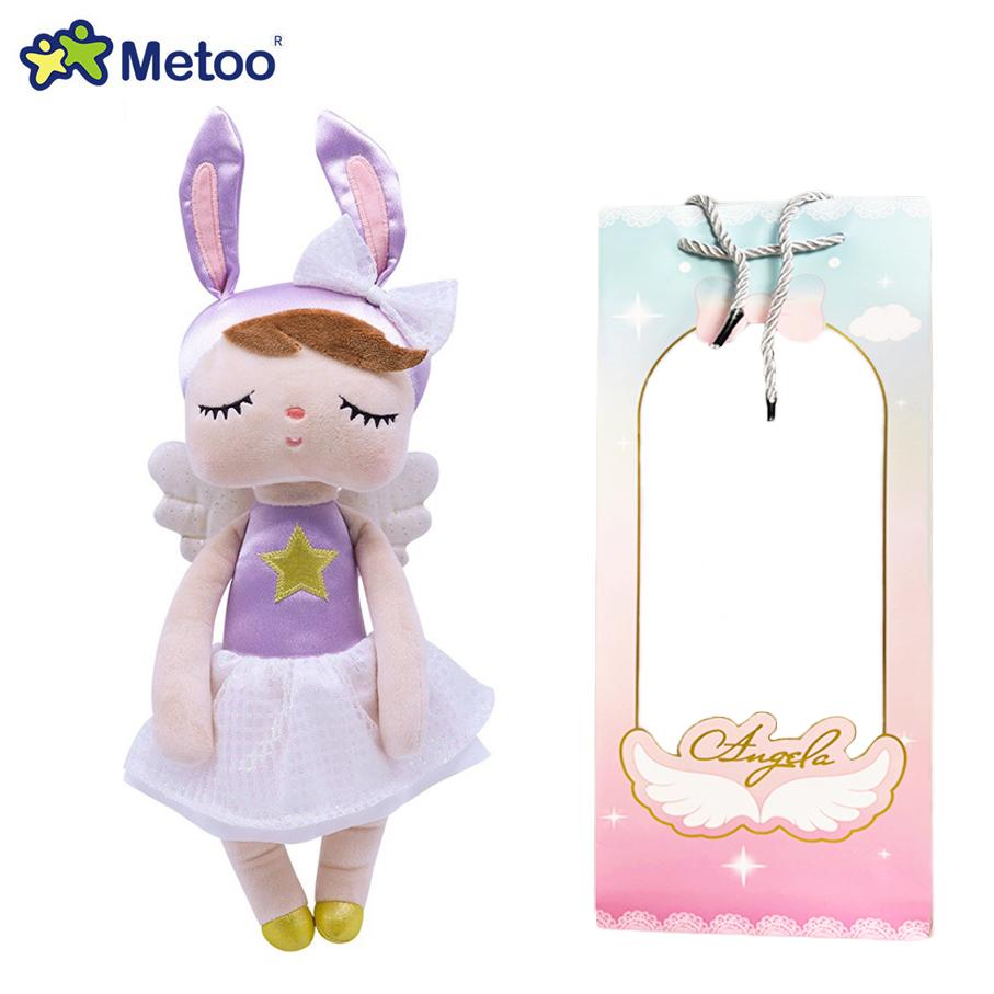 Metoo Angela Doll Rabbit Featuring Paper Pouch Boxed Stuffed Animals Plush Playthings Sleep Dolls Children Appease Infant Birth Date Holiday Gifts