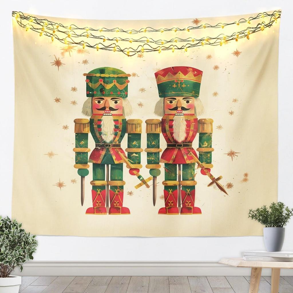 Christmas Nutcracker Tapestry for Bedroom Aesthetic Botanica Garden Wall Tapestry Aesthetic Soldier Royal Guarder Tapestries