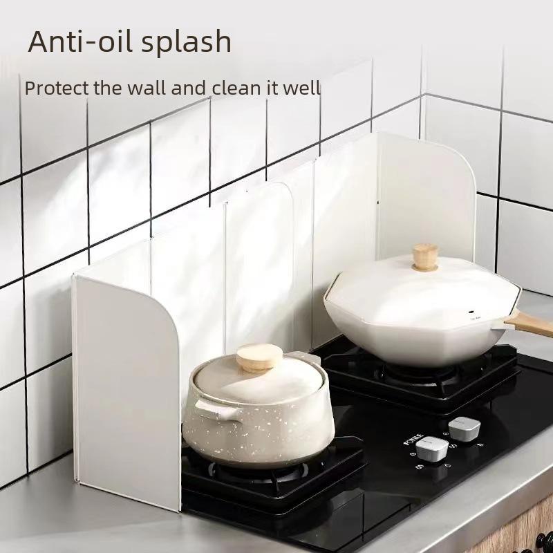 3 Sided Oil Splatter Guard Kitchen Steel Anti Splatter Shield Guard Grease Splatter Guard for Stove Top and Frying Pan