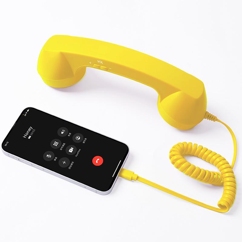 In-Stock Retro Style Girlish Phone Handset with Adjustable Volume and Microphone for Students
