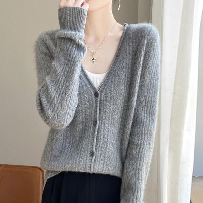 Damen Kaschmirpullover Qinghe Kaschmir 30% Kaschmir 70% Wolle Herbst und Winter Kaschmirpullover weich und warm
