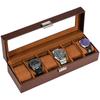ProCase Watch Box for 6 Slot Watch Watch Storage Watch Holder Organizer for Watch Display Case with Glass Lid Men, Men's Case, Men,