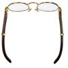 Excellent Cartier Glasses Trinity Wood Temple Oval Gold Wood Mens Used
