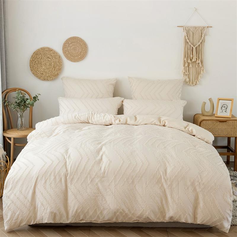 

2pcs/3pcs Wave Tufted Design Duvet Cover Set for All Seasons Queen Size Comfortable Soft Comforter Cover Bedding Set for Bedroom EU Single size 2 pcs хакі