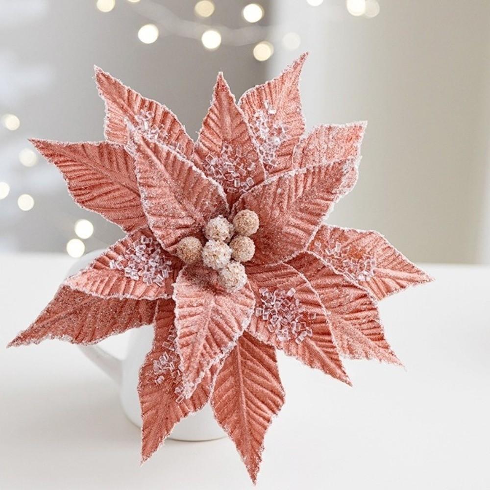 Realistic Simulated Flower Luxurious Artificial Flower Xmas Tree Ornaments  Christmas Decoration