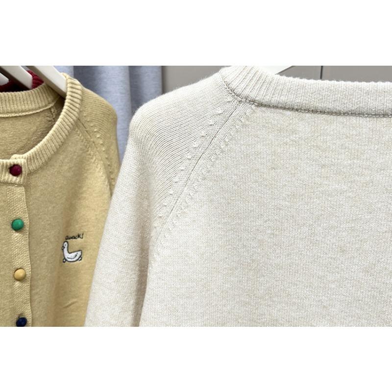 Women Long Sleeve Knitted Embroidered Cardigan Plus Size Casual Outerwear Top