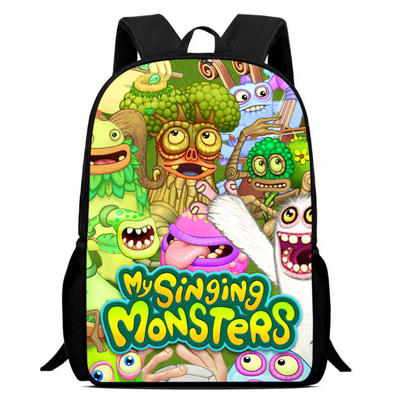 Zaino Anime Periferico My Singing Monster Borse Scolastiche da Uomo e da Donna