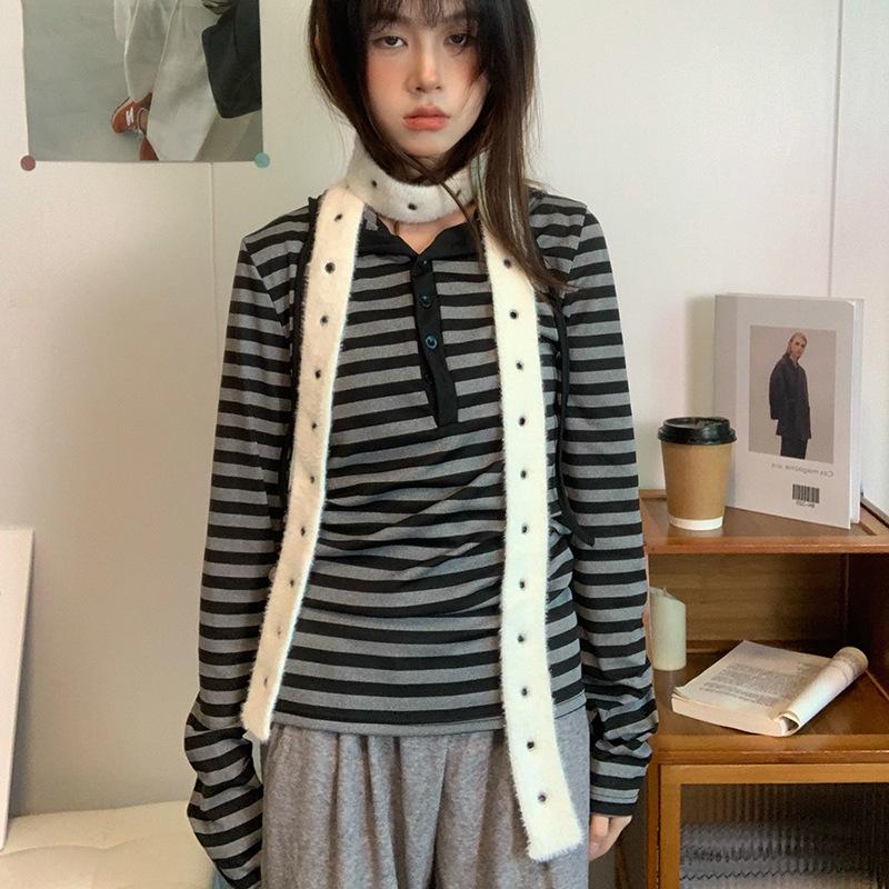 Luochi Y2K Style Narrow Knit Scarf - Sweet, Cool & Edgy Neck Warmer for Autumn/Winter