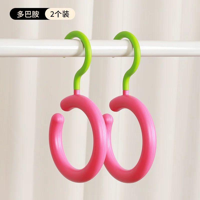 Round Ring Hooks for Bags and Hats, Non-marking, Non-slip Storage, Non-deformable, Rotatable Wardrobe Decorative Hooks