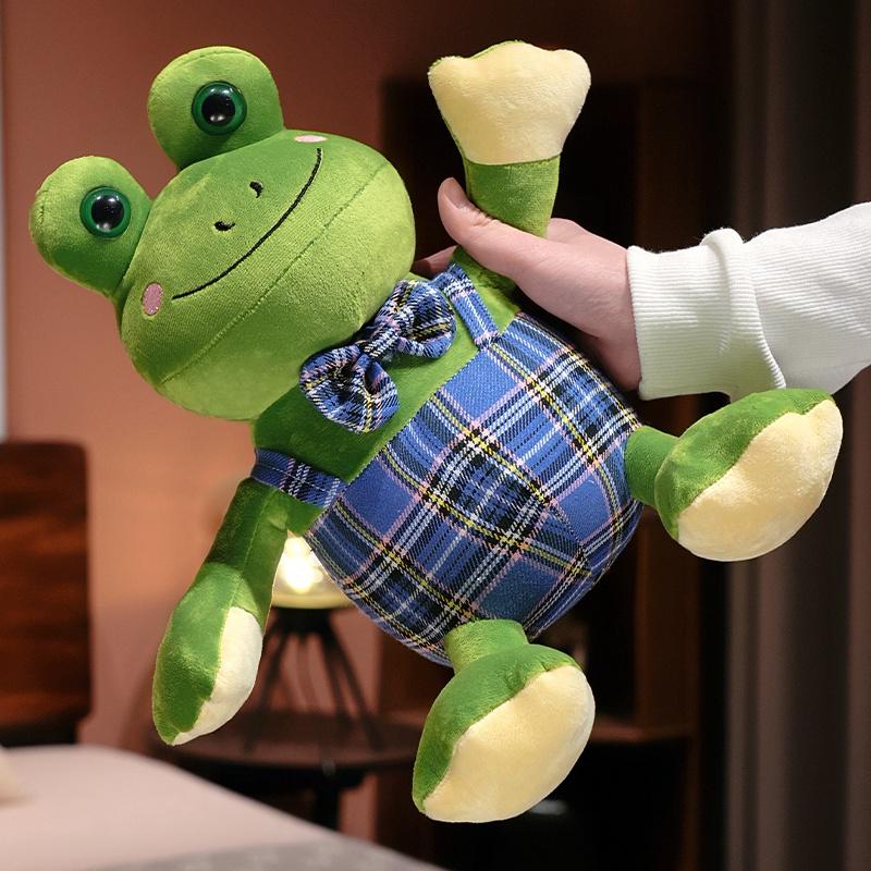 27cm Cute Animal Frog Plush Doll Cartoon Gentleman Bow Tie Guitar Frog Reptile Plush Toy Home Decoration Gift For Children