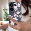 Hand-drawn Style Sakura Pattern Case For Xiaomi 14T 13T 11T Pro Funda Redmi Note 14 13 Pro 5G 12 11 Leather Texture Silicone Cover