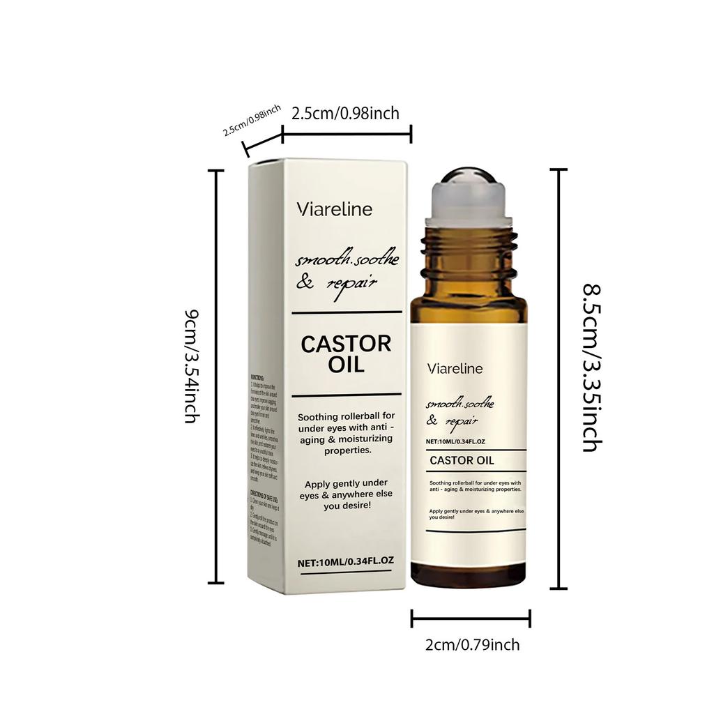 Castor Oil Eye Serum Anti-Wrinkle Remove Dark Circles Eye Bags Anti-Puffiness Lift Firm Ball Massage Moisturize Nourish Eye Care