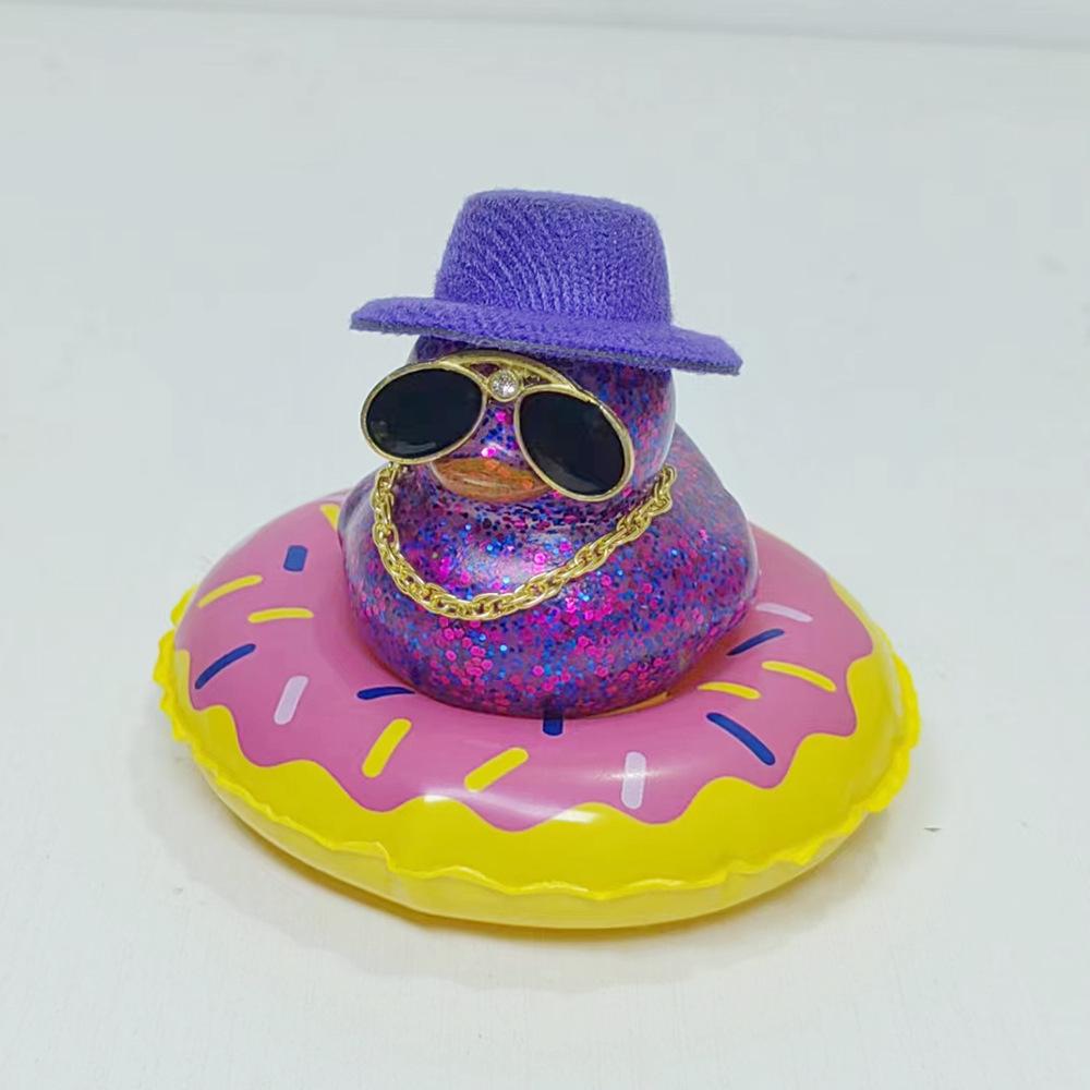 

Sparkly Sequin Duck Ornament with Gold Chain and Sunglasses