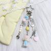 Creative Cute Flocked Kitten Strawberry Pendant Keychain Sweet Animal Keyring Backpack Decoration Accessories Best Friend Gifts