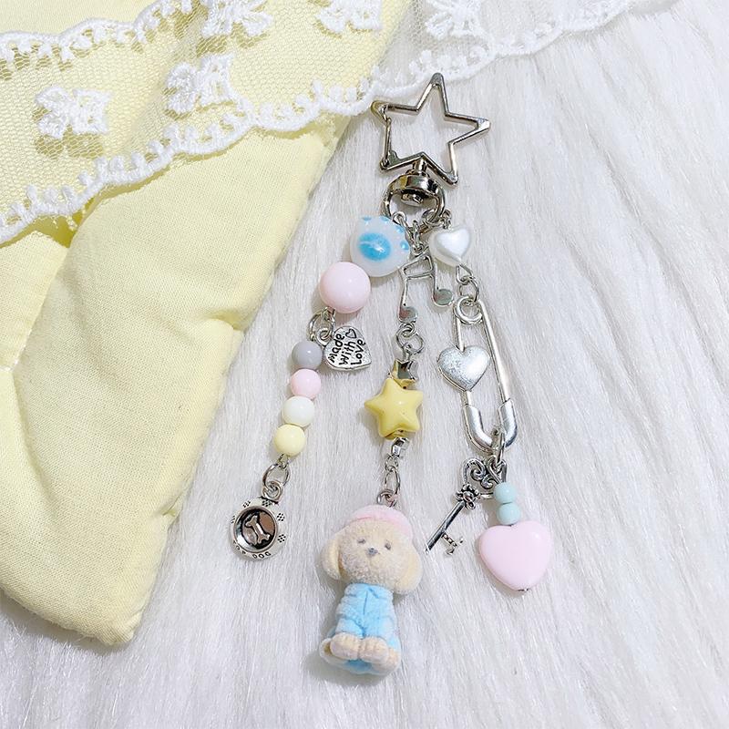 Creative Cute Flocked Kitten Strawberry Pendant Keychain Sweet Animal Keyring Backpack Decoration Accessories Best Friend Gifts
