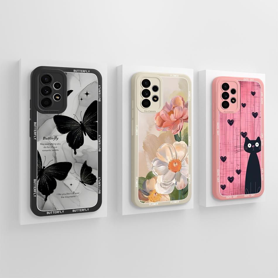 For Samsung Galaxy A52 A52S Case Cute Candy Painted Cover For Samsung A 52 Soft Liquid Silicone Phone Cases For Samsung A52 Capa