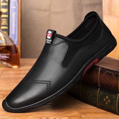 Genuine Leather Shoes Men'S Spring Autumn Breathable British Men Business Casual Loafers Shoes Soft Sole All-Match Mens Shoes