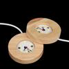 Wooden LED Light Dispaly Base Wooden Night Lamp Base LED Light Display Crystal Ball Wood Luminous Base