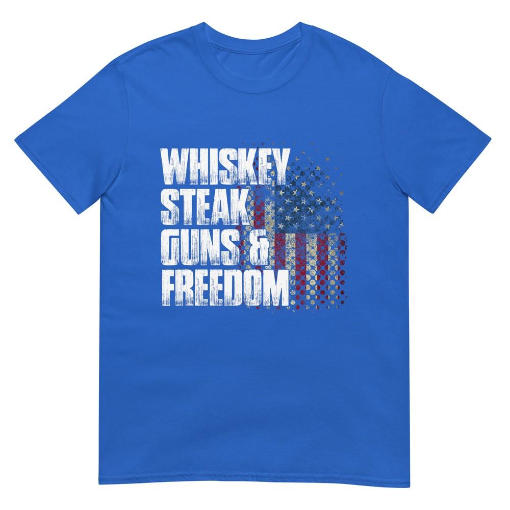 Whiskey Steak Guns Freedom Patriotic Flag Gift Tshirt