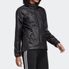 adidas Women's Black E LIN WINDBR Letter Logo Printing Hooded Windbreaker Jacket DP2408