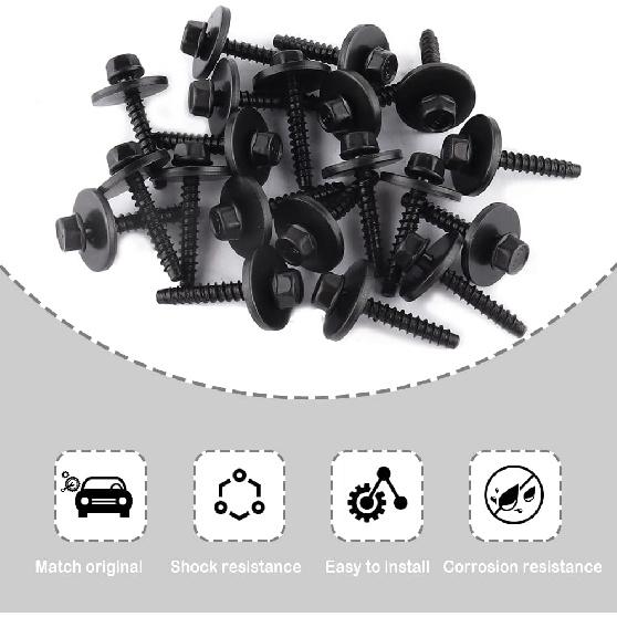 20PCS Automotive Fender Liner Wheel Well Liners Bumper Cover Bolt Screw for Tighten tallation,OEM#11570498 Car Parts Fender Bolts Compatible with