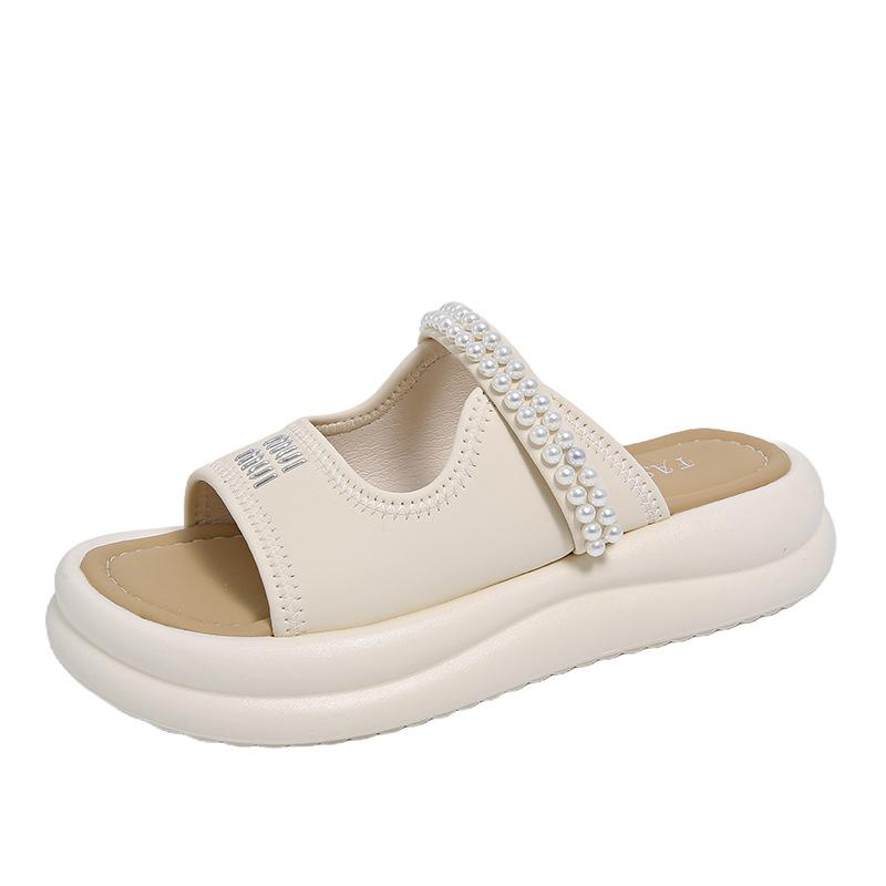 Cool Slippers Women's Summer Wear 2025 New Fashionable Versatile Comfortable Thick-bottomed French with Skirt Beach Slippers