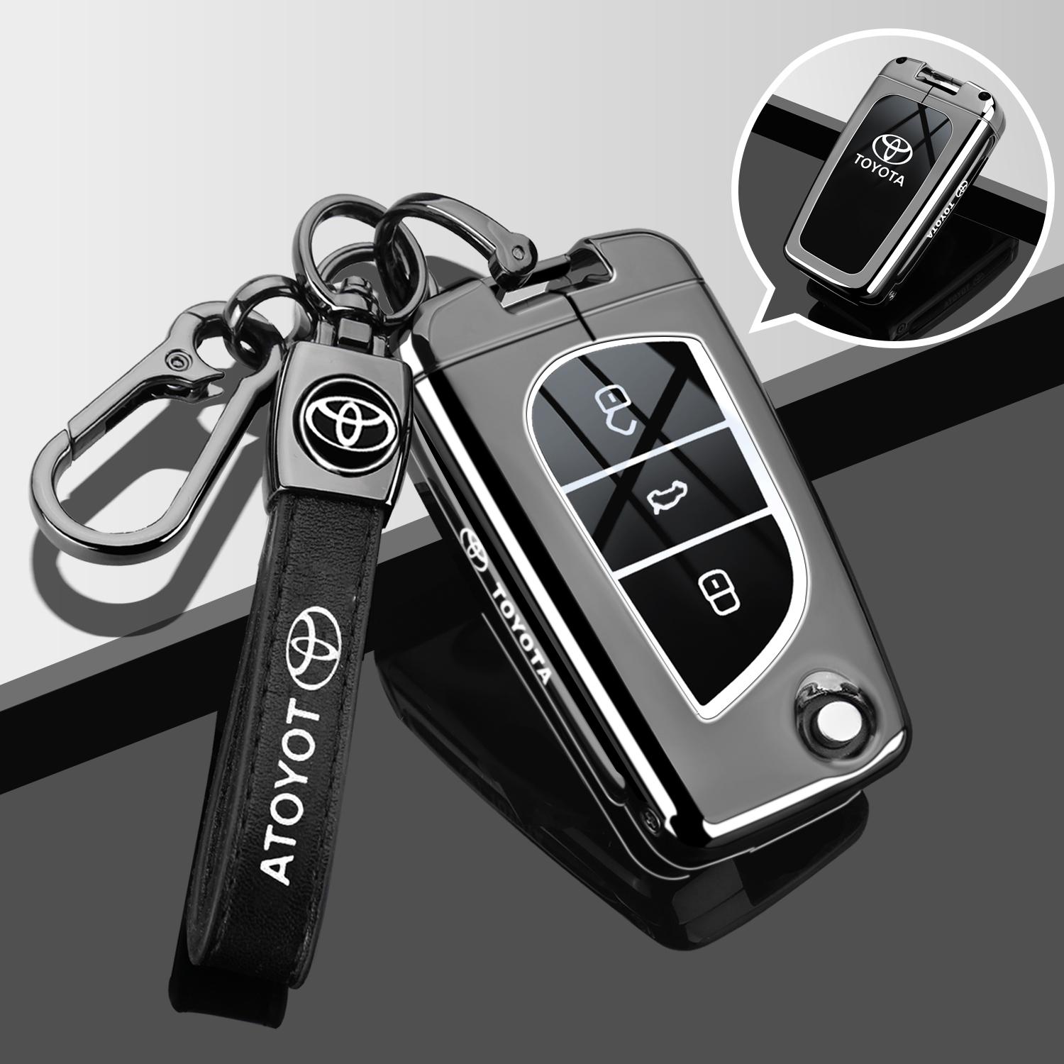 

Metal Car Key Cover Fob Case Shell for Toyota Auris Corolla Avensis Verso Yaris Aygo Scion TC IM Camry RAV4 Forturner Hilux