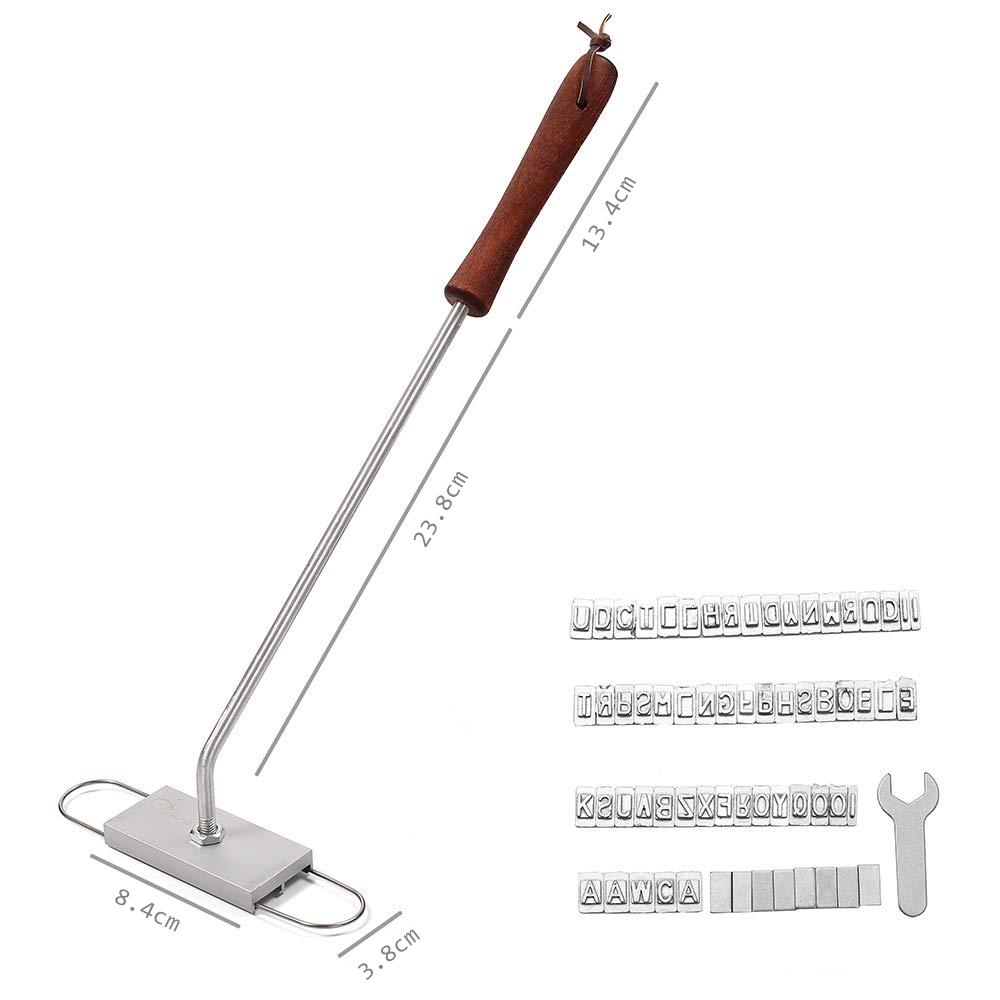 BBQ Meat Branding Iron with Changeable Letters Personalized Barbecue Grilling Meat Steak Names Marking Stamp Tool