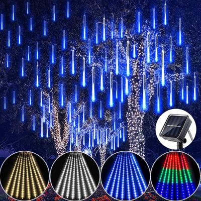 Meteor Shower LED String Lights Solar Lights Street Garland Christmas Tree Decoration Outdoor Waterproof New Year Garden Lights
