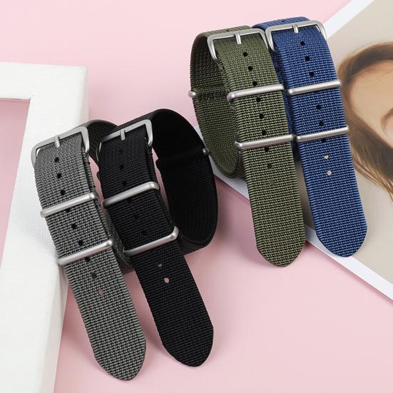 Nylon Watch Strap Replacement Breathable 18/20/22MM Women Men Braided Watch Wristband with Metal Pin Buckle Watch Accessories