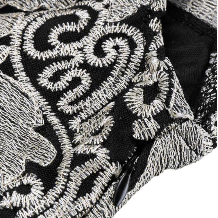 European Style New Elegant Summer Dress Women Clothing Fashion Dress Retro Net Yarn Embroidered Women Dress