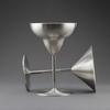 Edelstahl Martini Glas Kreatives Cocktailglas Dreieckiges Hoher Stiel Margarita Glas Metall Weinglas
