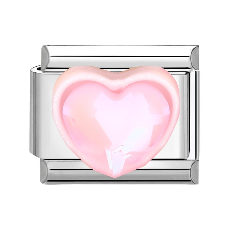 Sweet Cute Bow Knot Butterfly Pink Blue Heart Italian Charm Links Fit 9mm Stainless Steel Bracelet Women DIY Making Zircon Gift