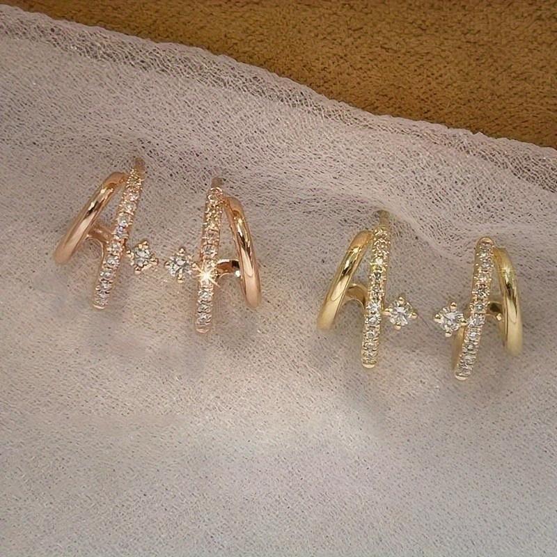 Luxurious and Elegant Double Claw Earrings, Exquisitely Designed for Birthday Gifts, Versatile Jewelry Pieces with Temperament and Earrings.