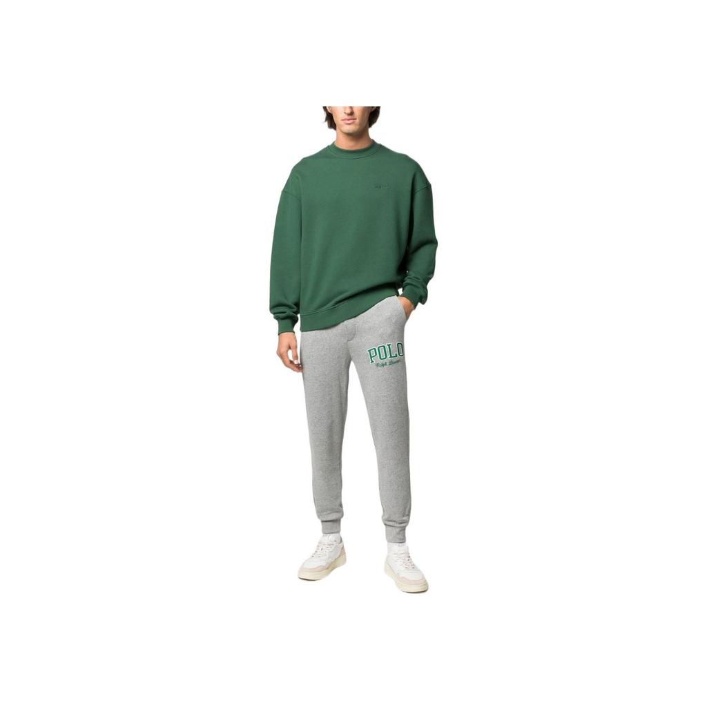Polo Ralph Lauren FW22 Logo Print Lace-Up Knit Joggers Men Joggers Gray 710878607-003