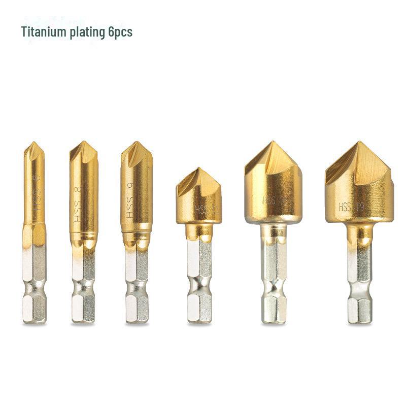 

Набор из пятилезвийных ножей для снятия фаски с титановым покрытием, разверткой и набором зенкеров для деревообработки