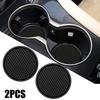 2PCS Cute and creative car suction cup mat, storage slot mat, circular anti slip mat, car cup mat