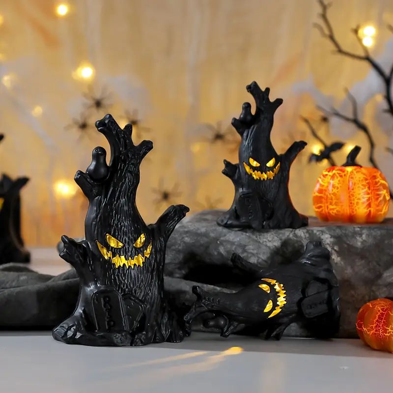 1–10PCS Halloween Pumpkin LED Ghost Candle Lights Spooky Night Decor for Party Room Setup Photography Props Holiday Ornaments