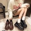 Platform British Style Small Leather Shoes Women's Autumn 2025 New Versatile Thick Heel Loafers Heightened One-pedal Single Shoes