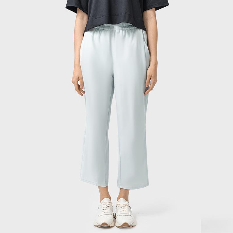 Spring and summer versatile loose sports and leisure eight points four-sided elastic fitness running outdoor fitness straight pants SS