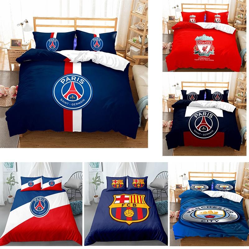 Team Logo Soccer Double 3 Piece Bedding Set Ball Sports Collection Textiles Home