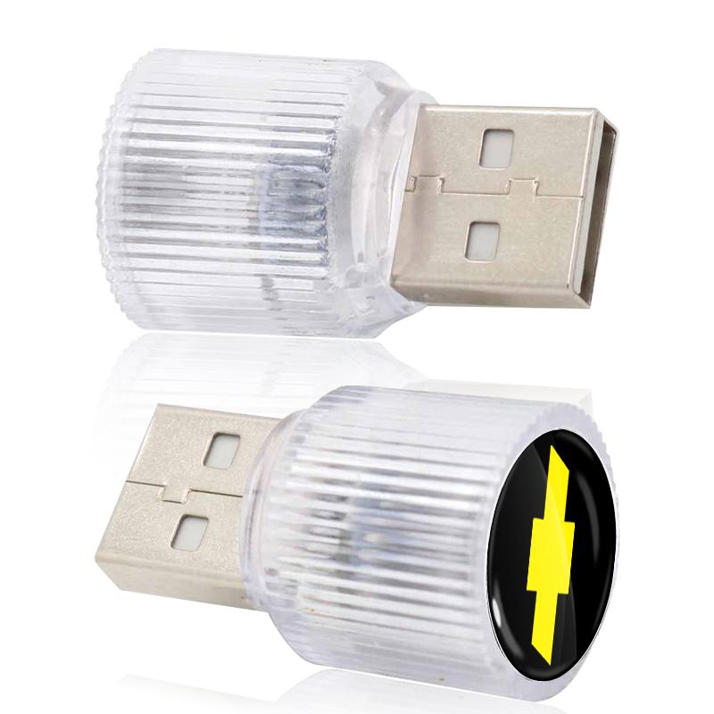 1Pcs USB Car LED Light Auto Interior Atmosphere Light Car Emblem Styling For Chevrolet Spark Silverado Trailblazer Cruze Captiva Lacetti