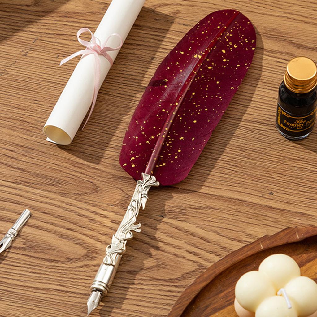 Retro Quill Pen Feather Dip Pen Calligraphy Gift for Beginner Gothic Calligraphy