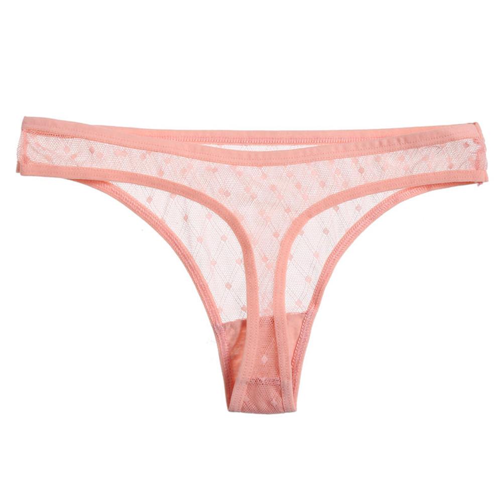 Underwear Size M-XL Low-Waist T-back Transparent Lace Briefs Lace Thongs Sexy G-string Dots Panties
