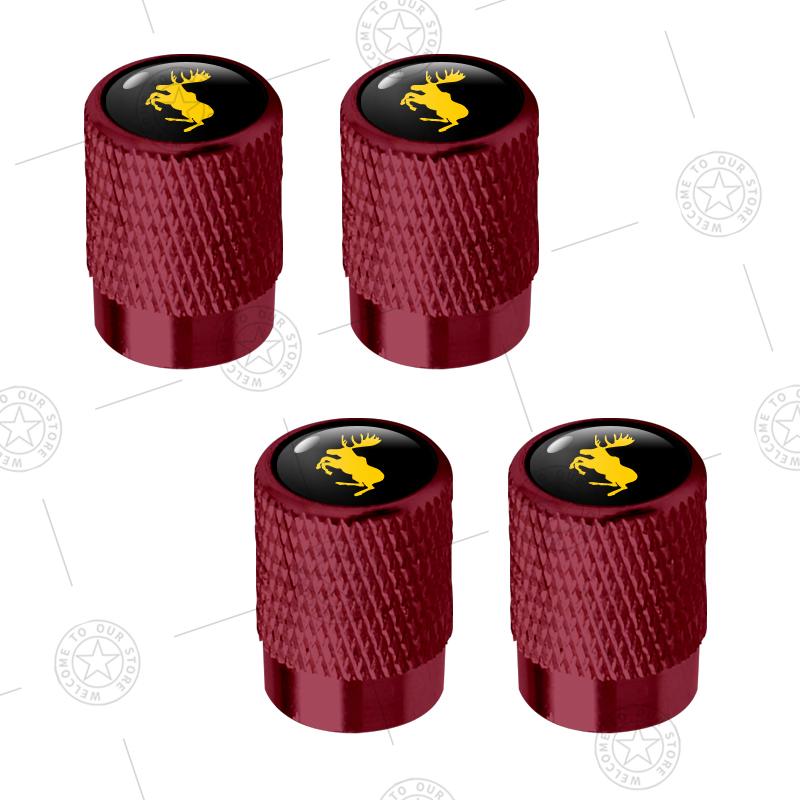 4pcs Prancing Deer Logo Car Wheel Tire Valve Caps Air Stem Aluminum Accessories For Volvo Moose Test R Design XC40 XC60 S90 V60