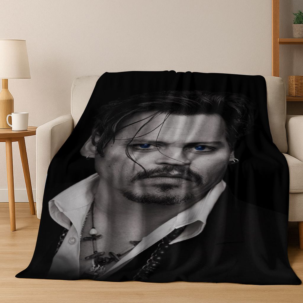 26 Stili Johnny Depp Arte Coperta di Flanella, Calda e Accogliente Morbida Coperta da Divano per Casa Camera da Letto Letto Divano Picnic Ufficio Copertura Regalo bambino