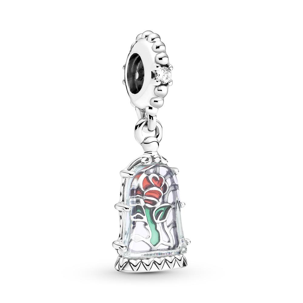 2024 Nuevo anillo de pulsera con dije de rosa colgante de amor romántico de plata esterlina S925 compatible con pulsera original DIY para mujeres