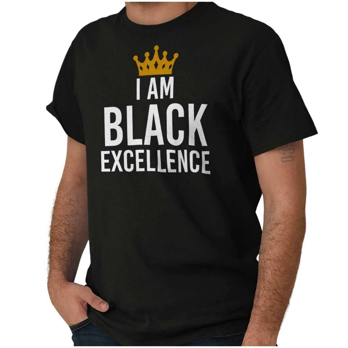 Cool I Am Black Excellence King Queen Crown Womens or Mens Crewneck T Shirt Tee XL