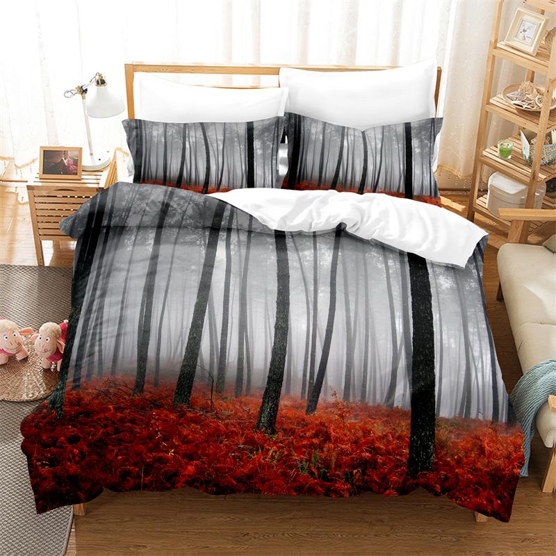 Creative Leaves Bedding Set Purple Tree Duvet Cover Set 3d Digital Printing Bed Linen Queen King Size Bedding Set Fashion Design