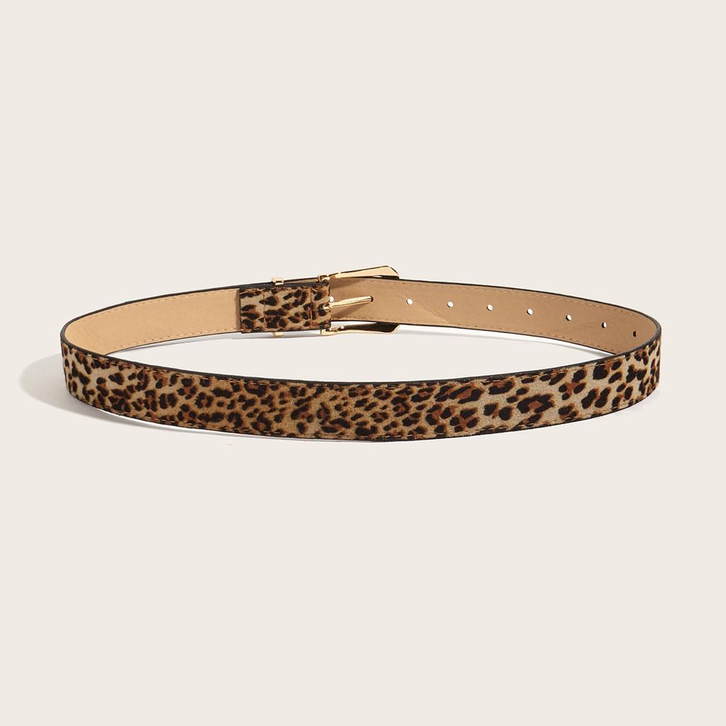 Unique Waist Belt Leopard Print Chain for Cowboy Cowgirl Stylish Buckle Retro Waistband Waist Chain Belt